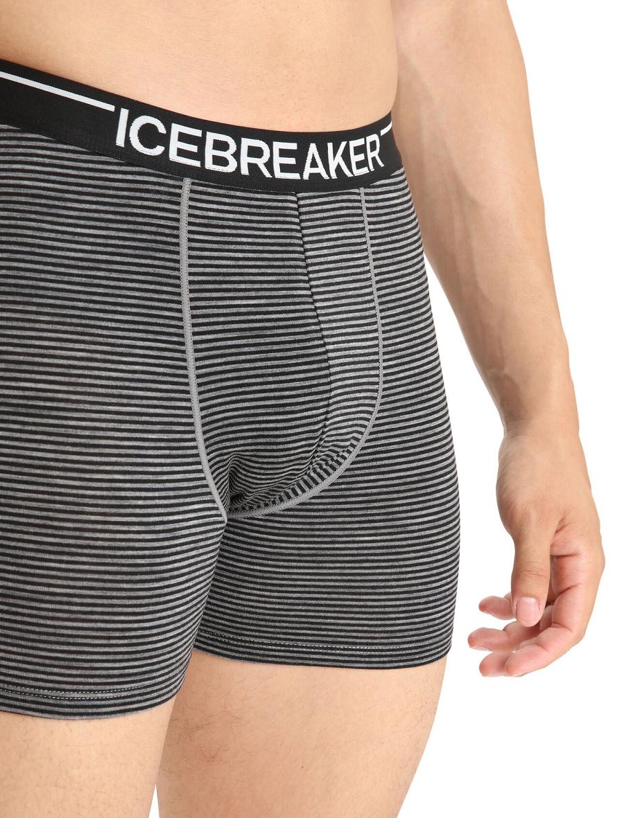 Men's Icebreaker Merino Anatomica Boxers Underwear Gritstone Heather | CA 1633XYUF